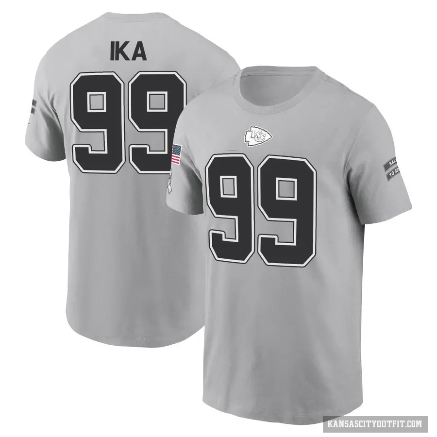 Youth ＃99 Siaki Ika Kansas City Chiefs Gray 2024 Salute to Service T-Shirt