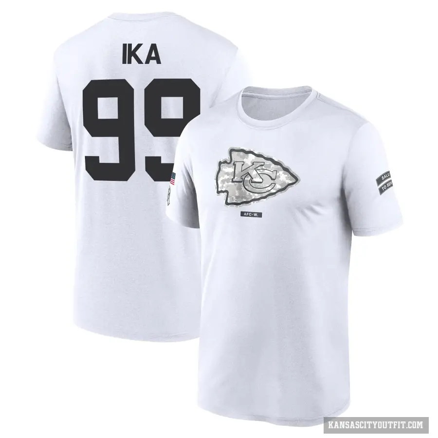 Youth ＃99 Siaki Ika Kansas City Chiefs White 2024 Salute to Service Performance T-Shirt